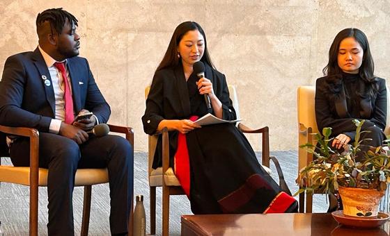 Young leaders take part in a Peace Circle at UNHQ (file Dec 2025)